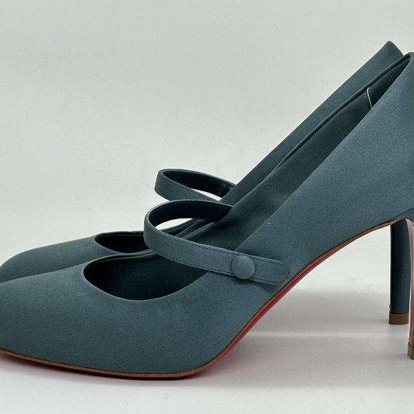 Christian Louboutin PUMPPIE WALLIS 85 Satin Mary Jane Heels Pumps Shoes - Picture 10 of 16